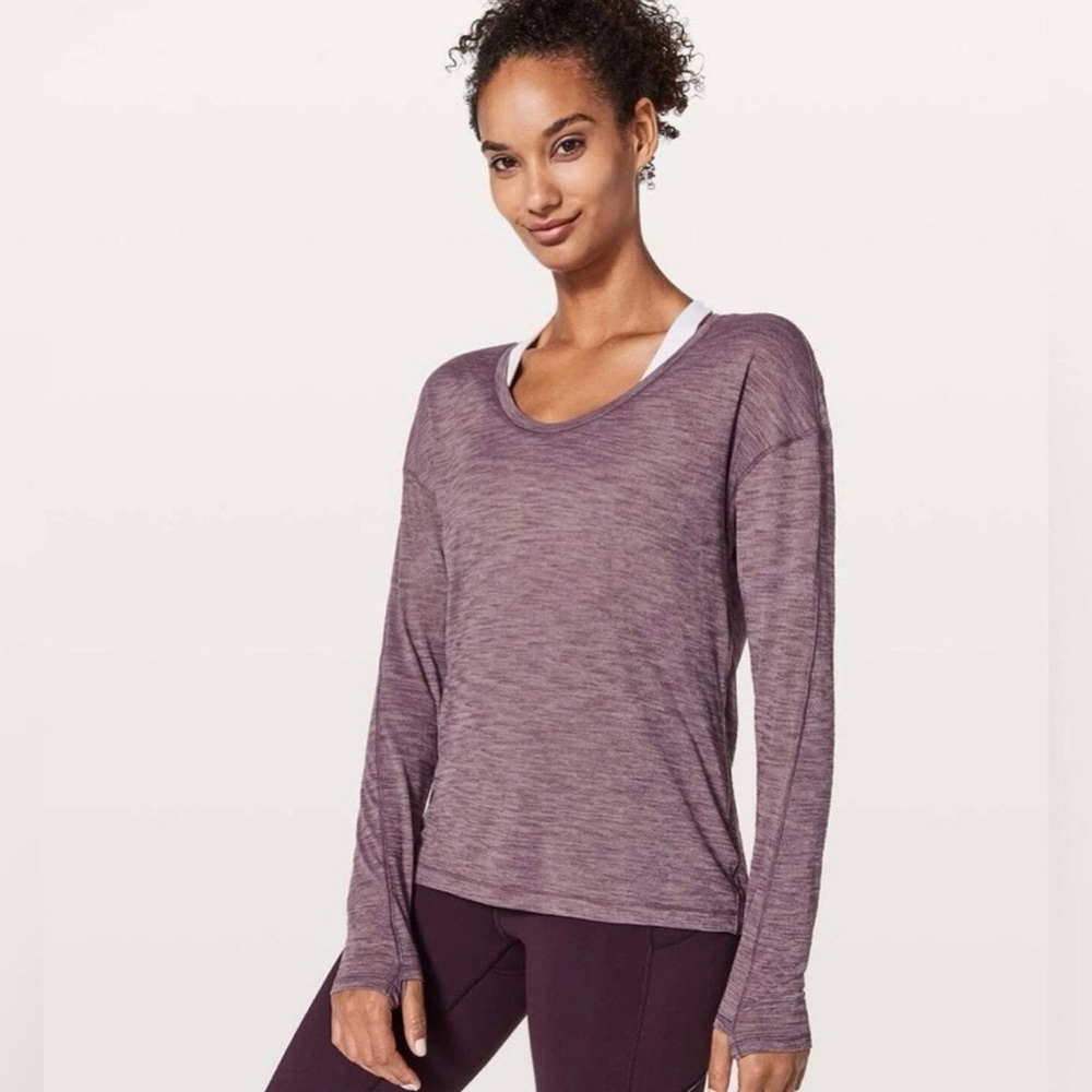 Lululemon Meant To Move Long Sleeve Top in Purple